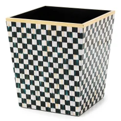 Bath & Bath Accessories|MacKenzie-Childs Courtly Check Lacquer Waste Bin