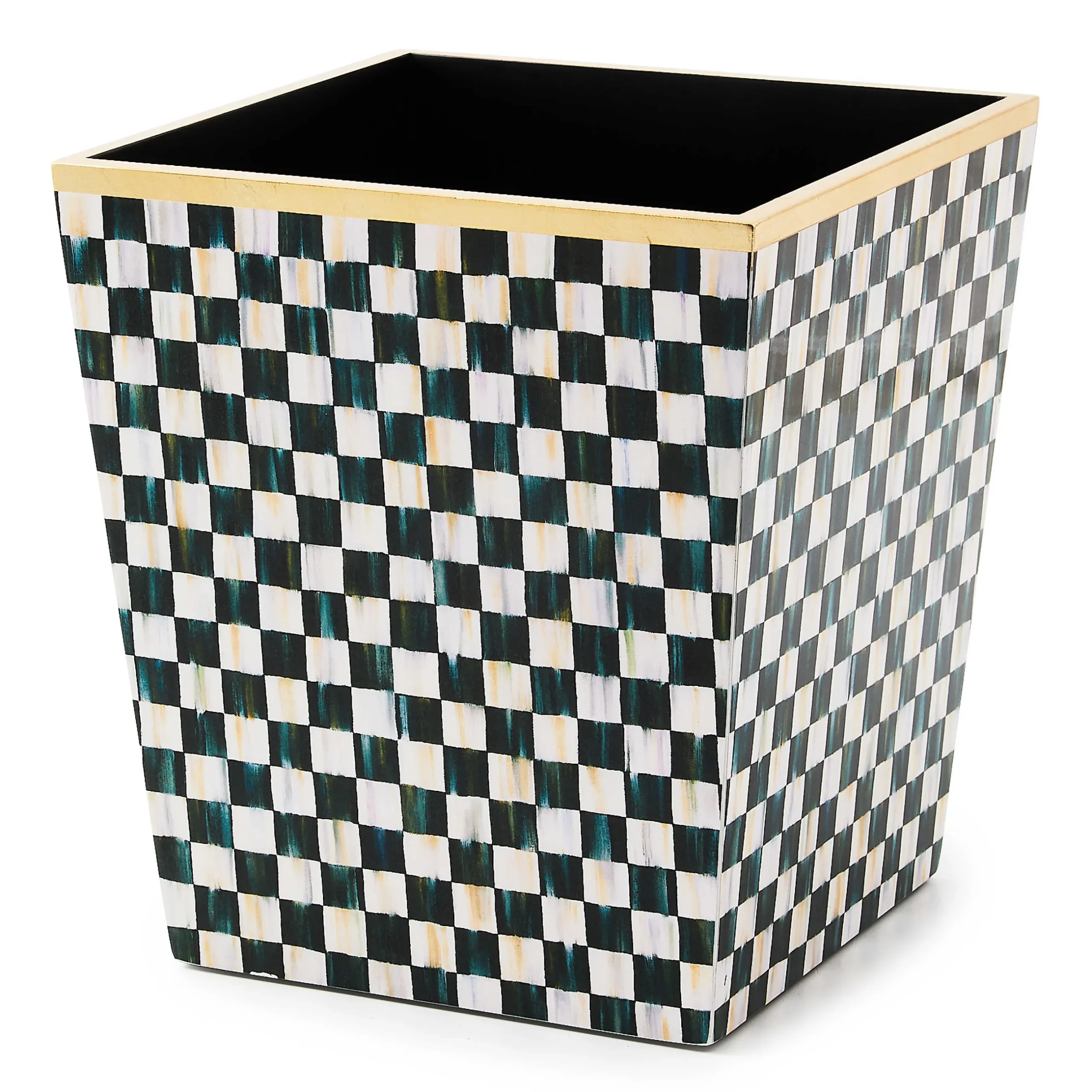 Bath & Bath Accessories|MacKenzie-Childs Courtly Check Lacquer Waste Bin