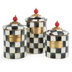 Room Accents|Kitchen Storage & Organization|MacKenzie-Childs Courtly Check Large Canister