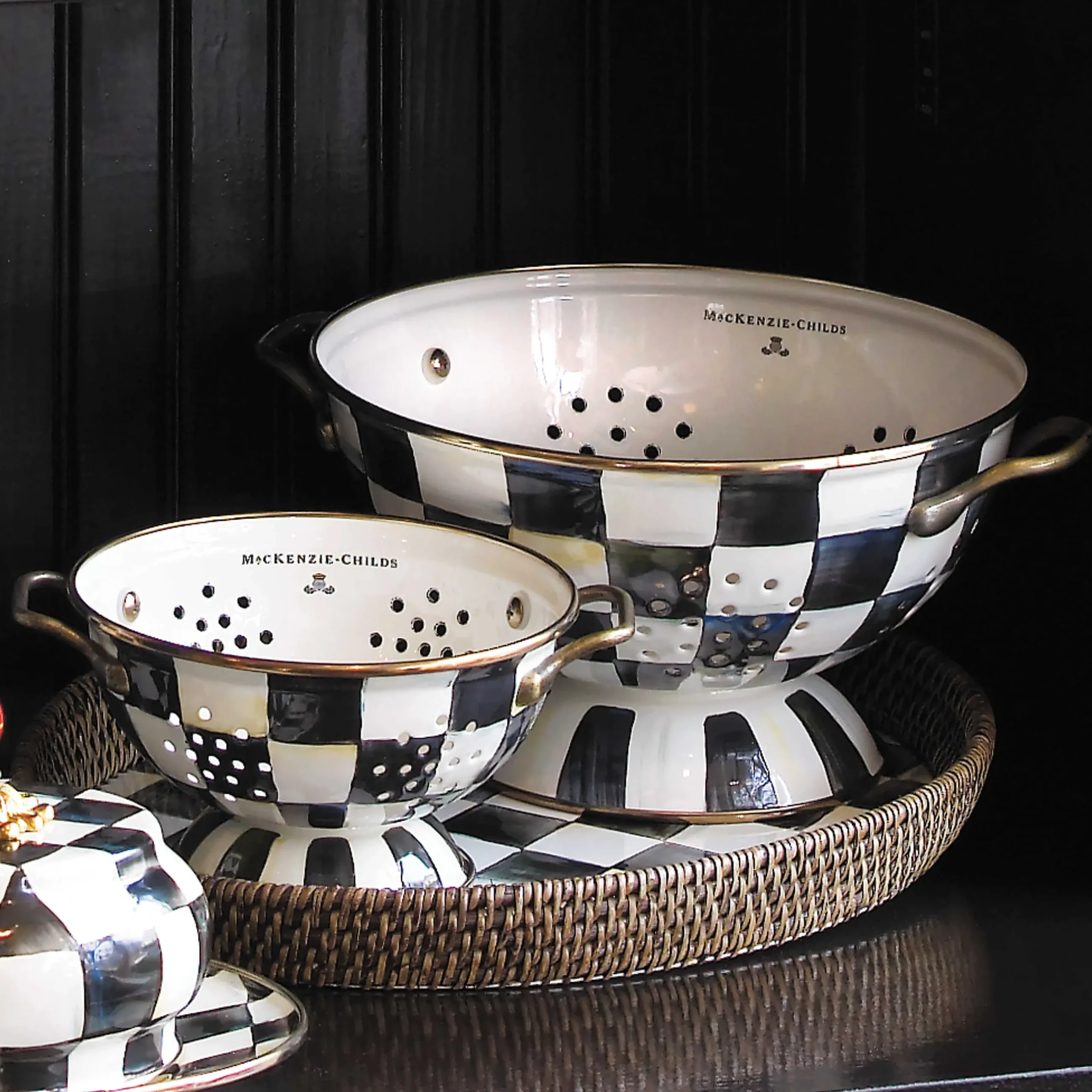 Kitchen Utensils & Tools|MacKenzie-Childs Courtly Check Large Colander