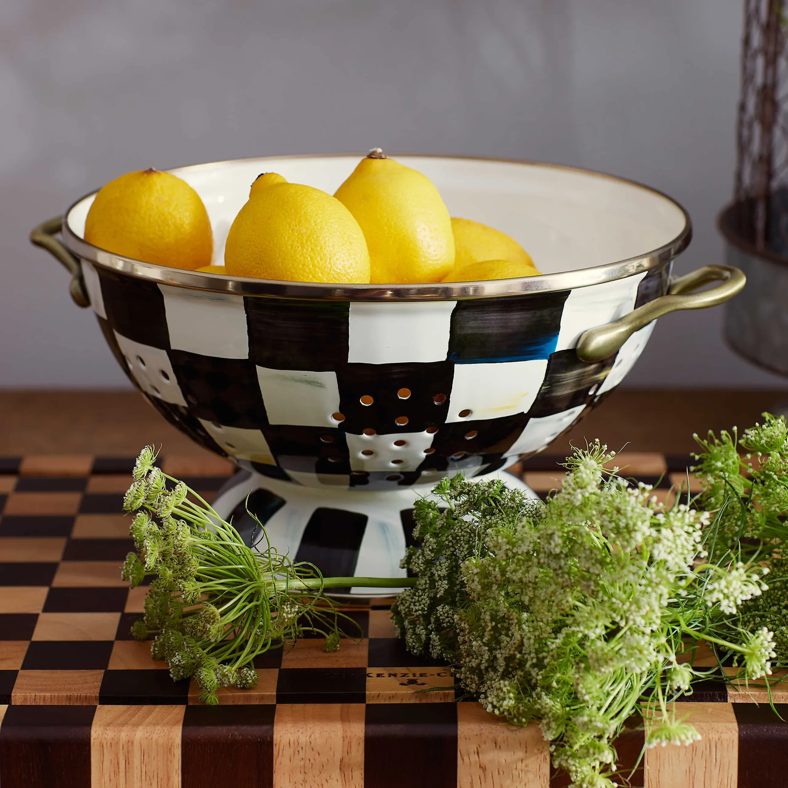 Kitchen Utensils & Tools|MacKenzie-Childs Courtly Check Large Colander