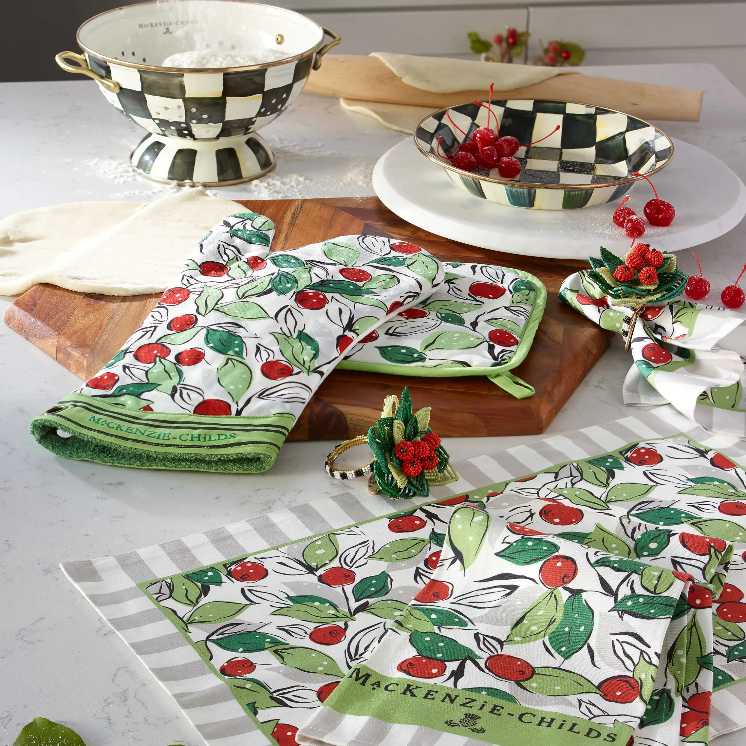 Kitchen Utensils & Tools|MacKenzie-Childs Courtly Check Large Colander