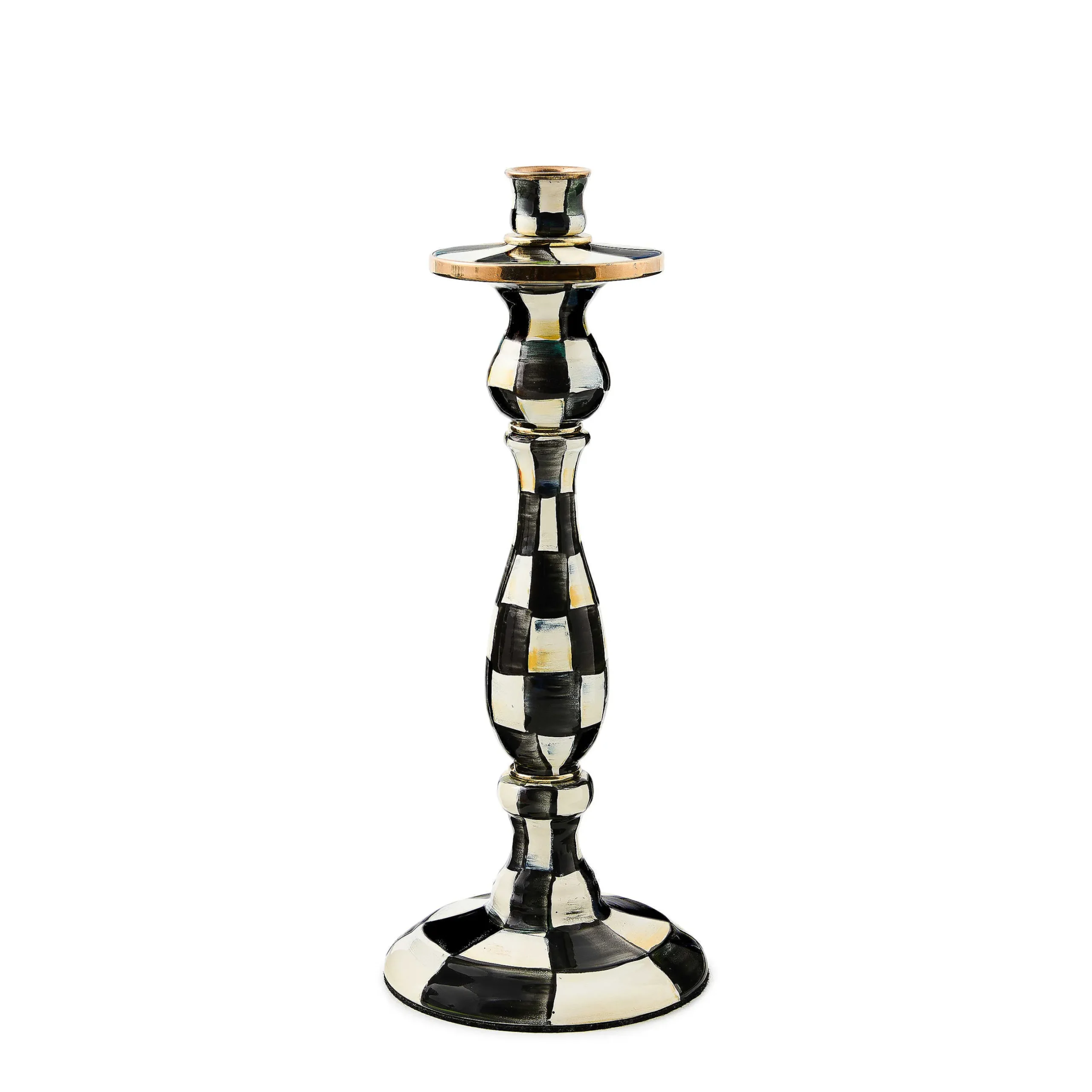 Candles & Fragrances|Table Accessories|MacKenzie-Childs Courtly Check Large Enamel Candlestick