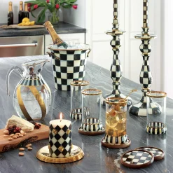 Candles & Fragrances|Table Accessories|MacKenzie-Childs Courtly Check Large Enamel Candlestick