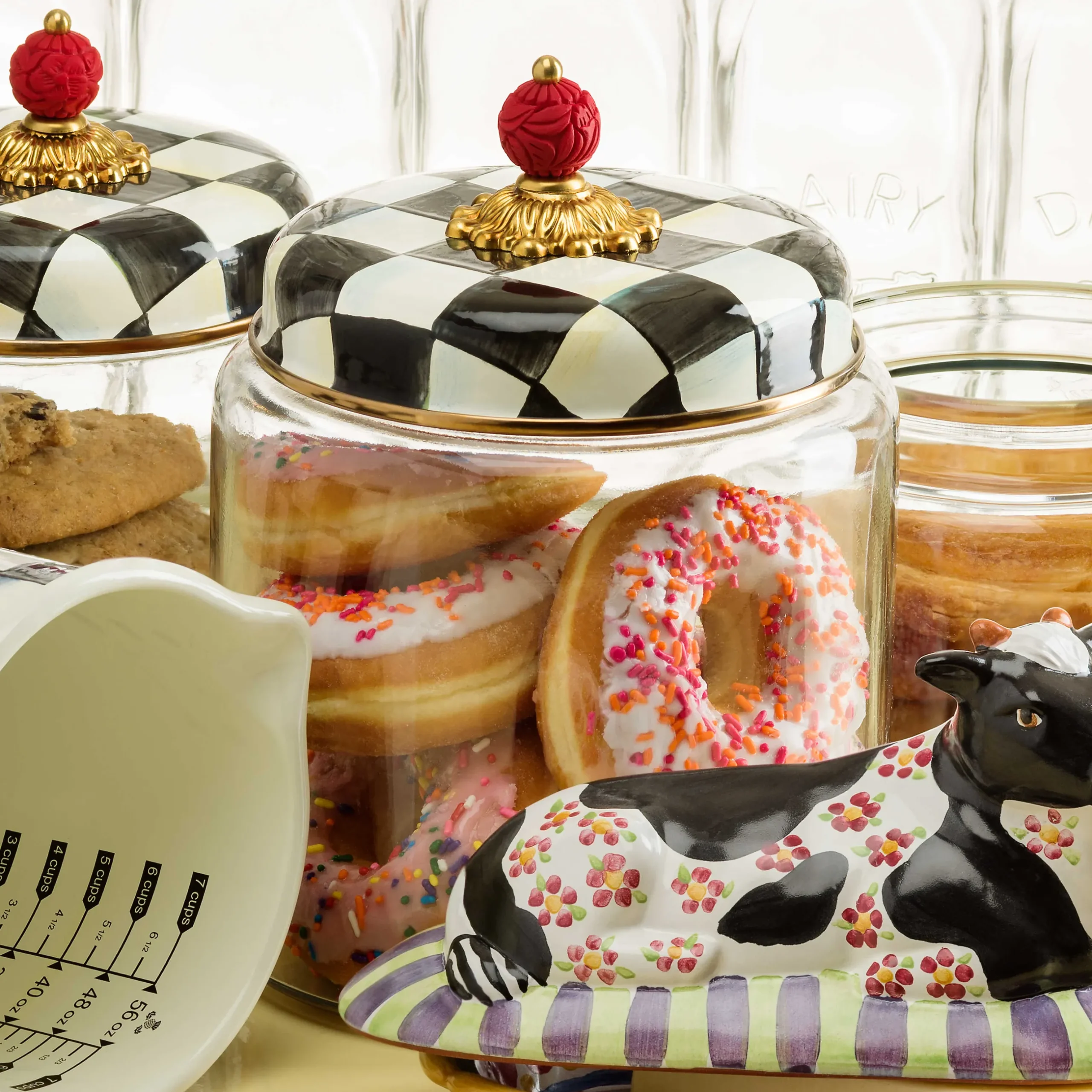 Room Accents|MacKenzie-Childs Courtly Check Large Kitchen Canister