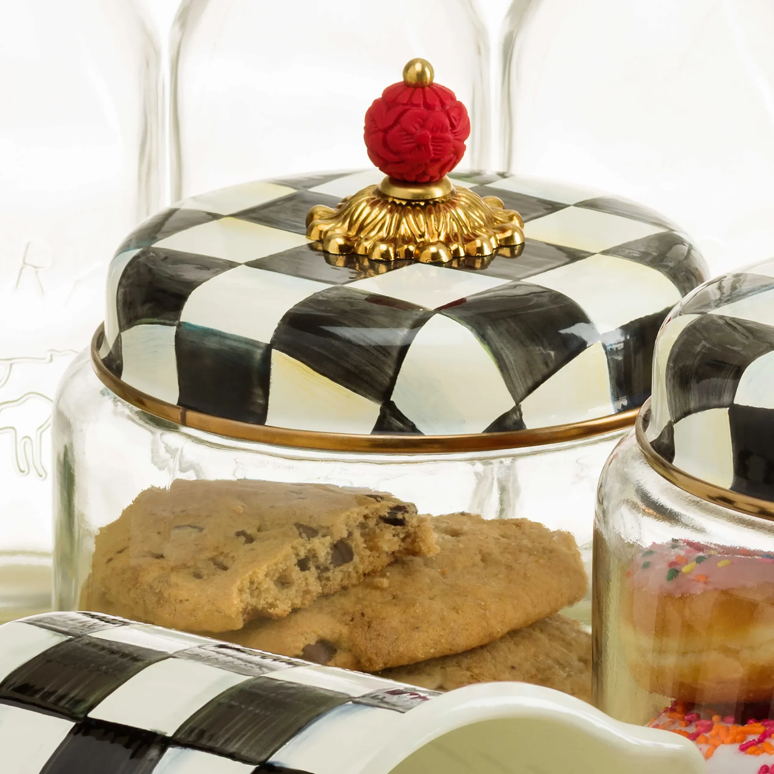Room Accents|MacKenzie-Childs Courtly Check Large Kitchen Canister