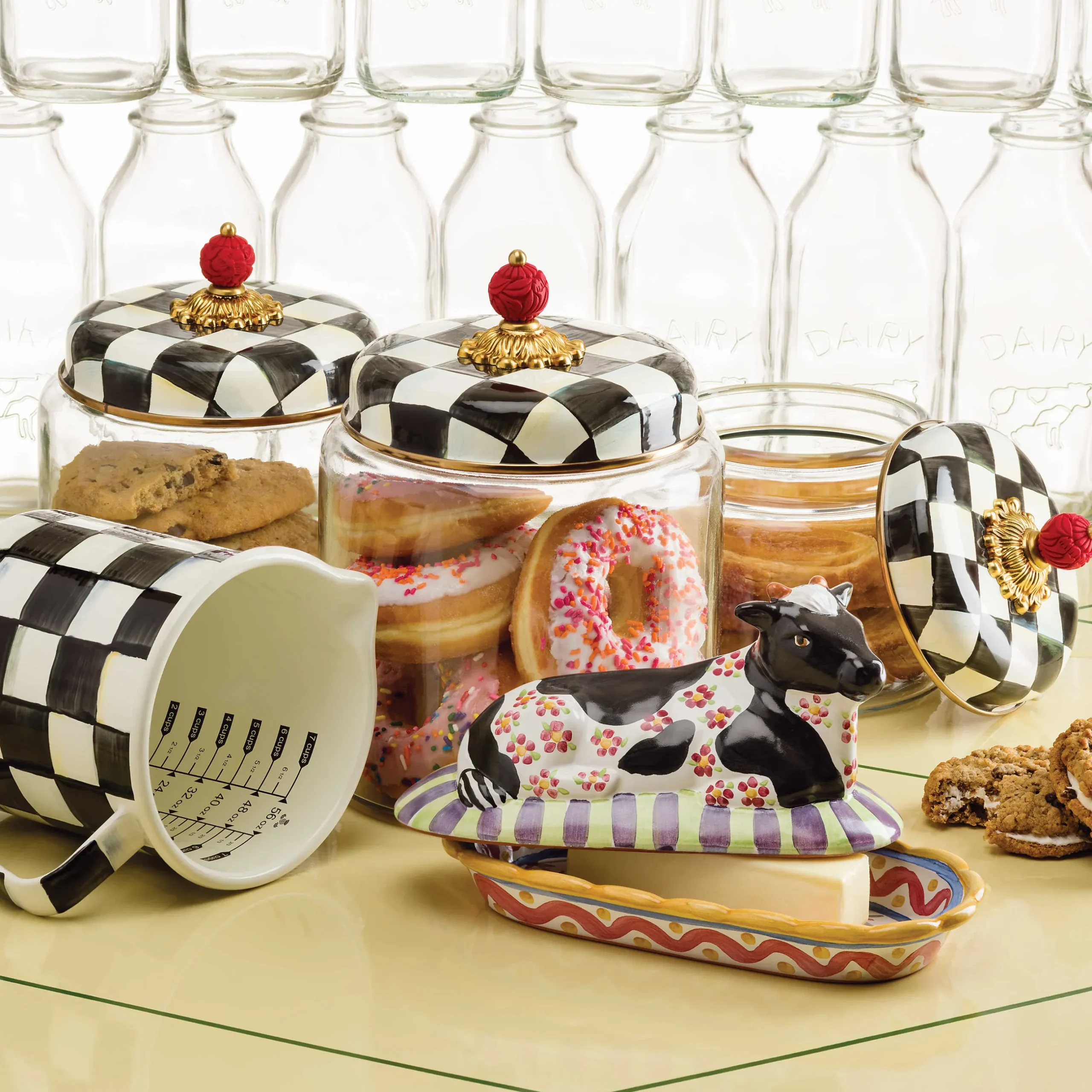 Room Accents|MacKenzie-Childs Courtly Check Large Kitchen Canister
