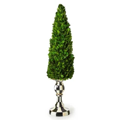 Greenery & Florals|MacKenzie-Childs Courtly Check Large Pedestal Boxwood Tree