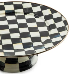 Serveware|MacKenzie-Childs Courtly Check Large Pedestal Platter
