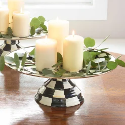 Serveware|MacKenzie-Childs Courtly Check Large Pedestal Platter