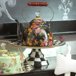 Serveware|MacKenzie-Childs Courtly Check Large Pedestal Platter