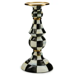 Candles & Fragrances|Table Accessories|MacKenzie-Childs Courtly Check Large Pillar Candlestick