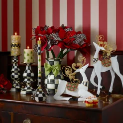 Candles & Fragrances|Table Accessories|MacKenzie-Childs Courtly Check Large Pillar Candlestick