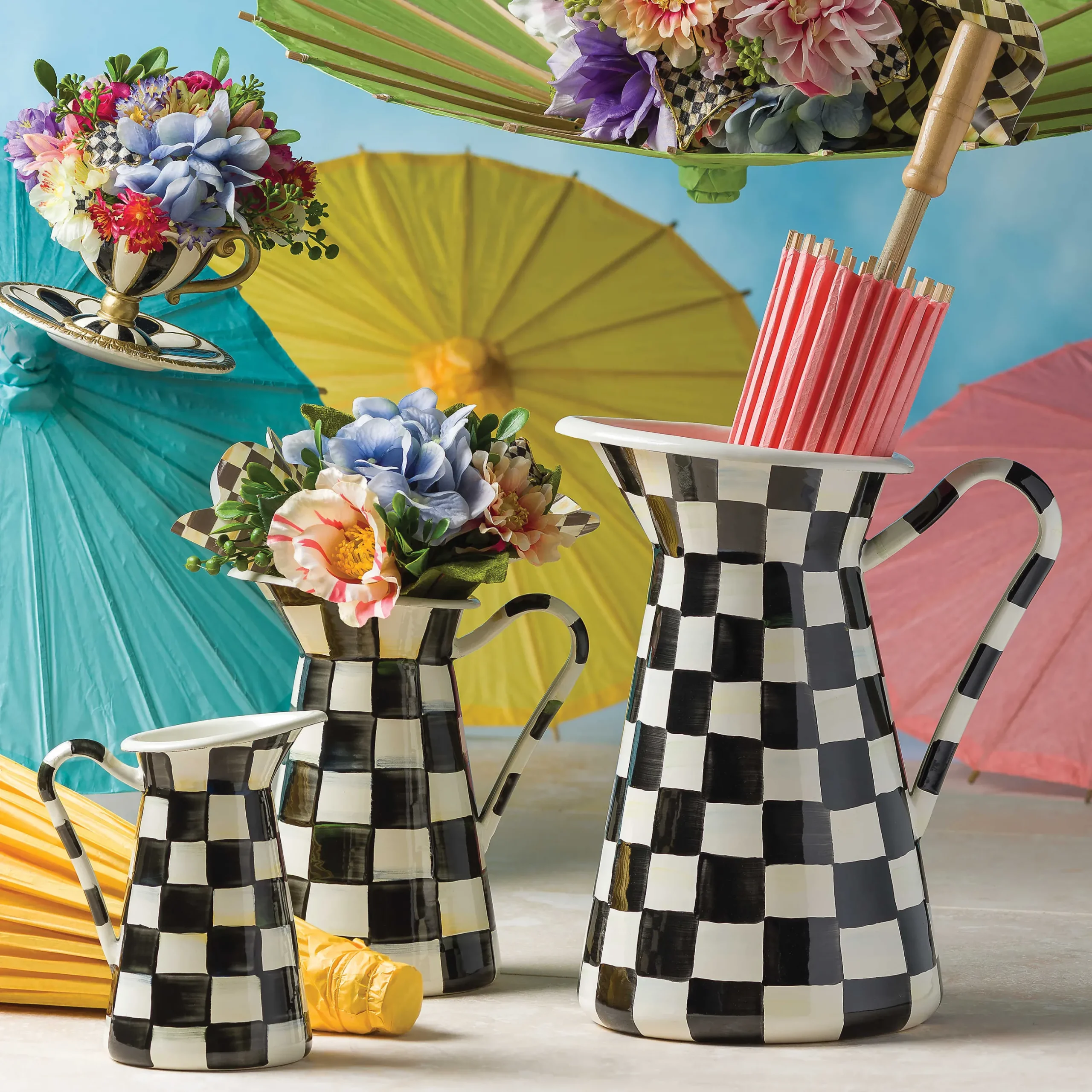 Bar Entertaining|Serveware|MacKenzie-Childs Courtly Check Large Practical Pitcher