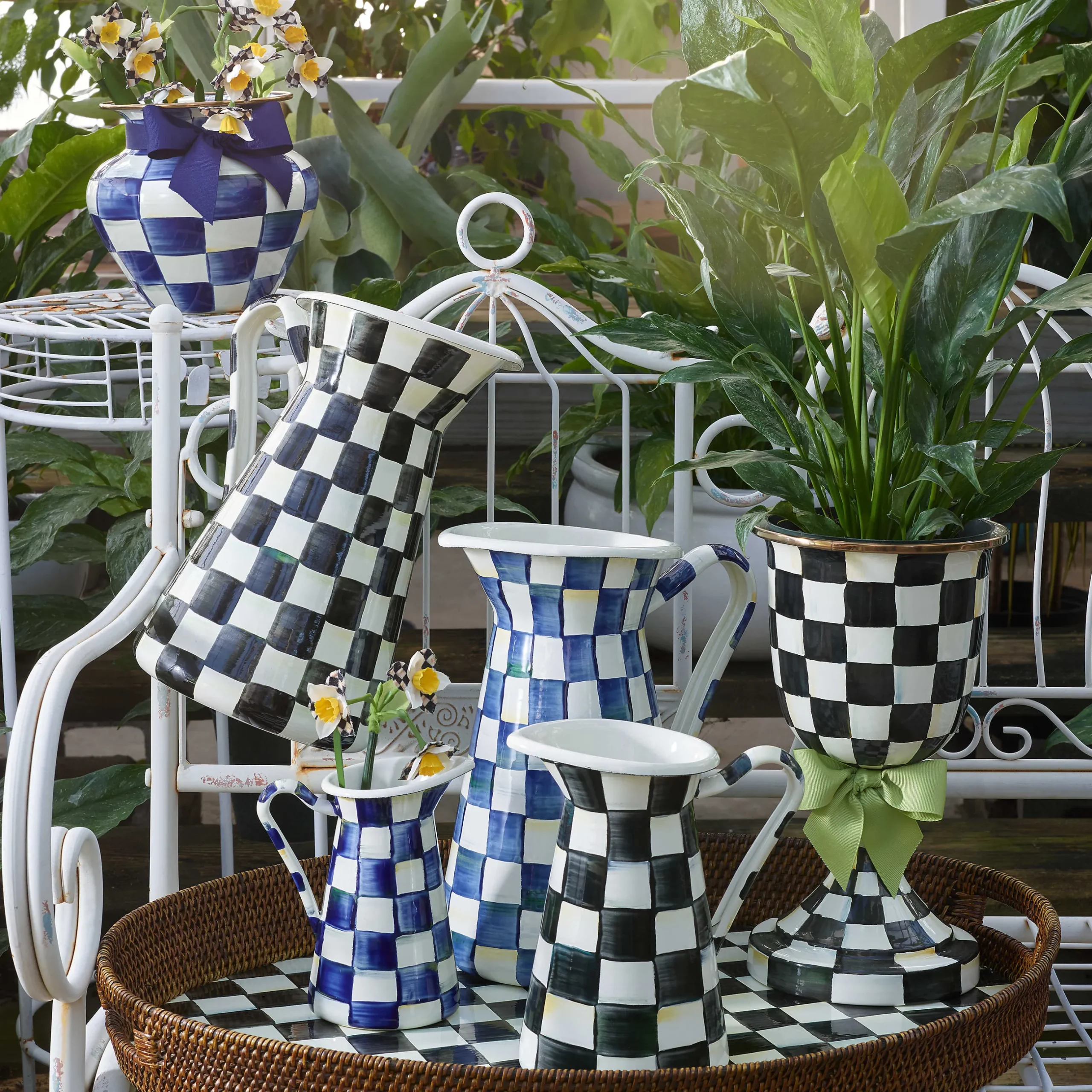 Bar Entertaining|Serveware|MacKenzie-Childs Courtly Check Large Practical Pitcher