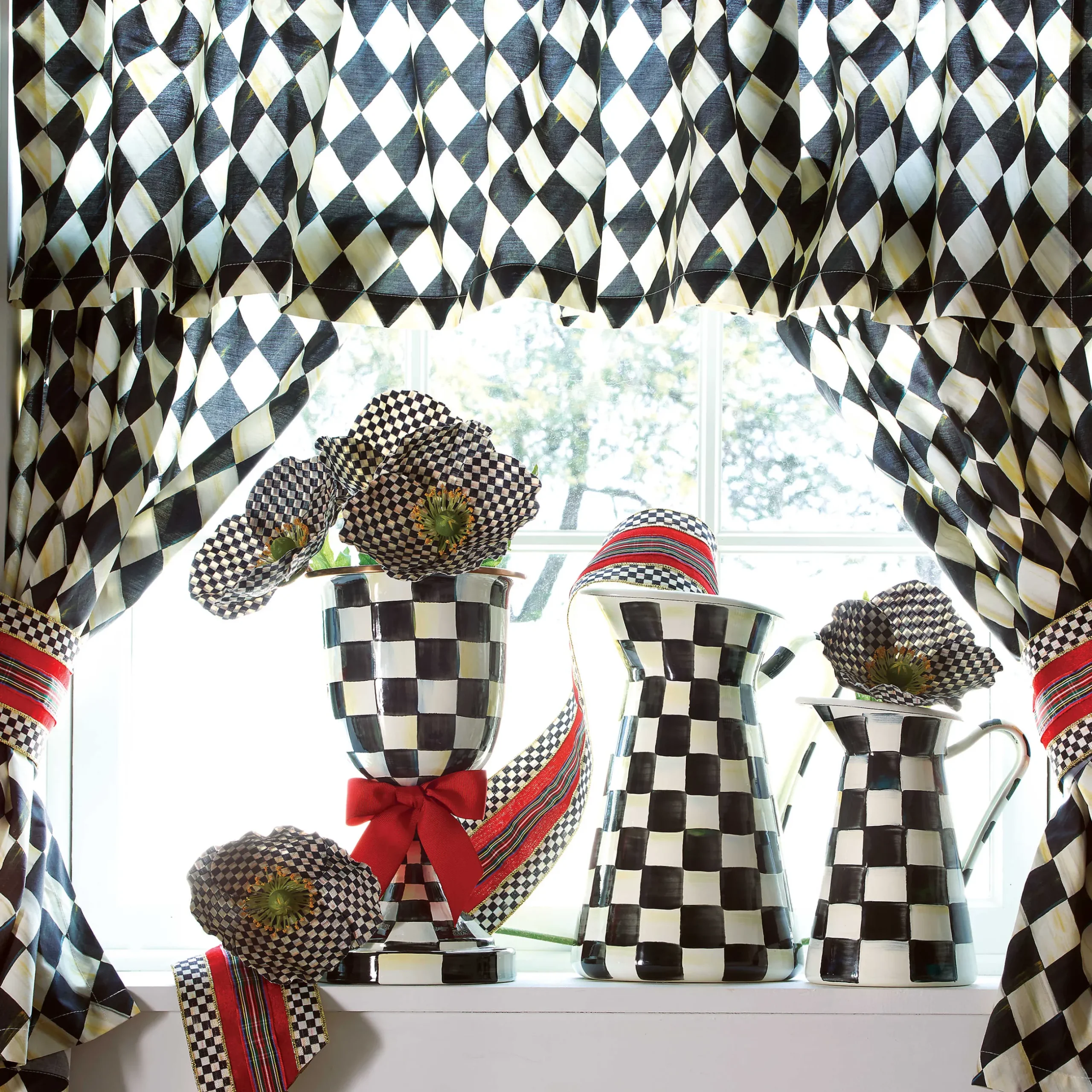 Bar Entertaining|Serveware|MacKenzie-Childs Courtly Check Large Practical Pitcher