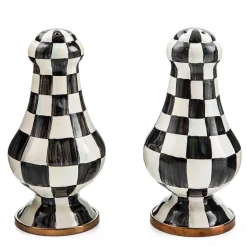 Table Accessories|Serveware|MacKenzie-Childs Courtly Check Large Salt Pepper Shakers