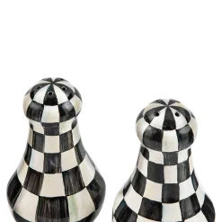 Table Accessories|Serveware|MacKenzie-Childs Courtly Check Large Salt  Pepper Shakers