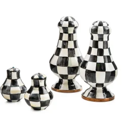 Table Accessories|Serveware|MacKenzie-Childs Courtly Check Large Salt  Pepper Shakers