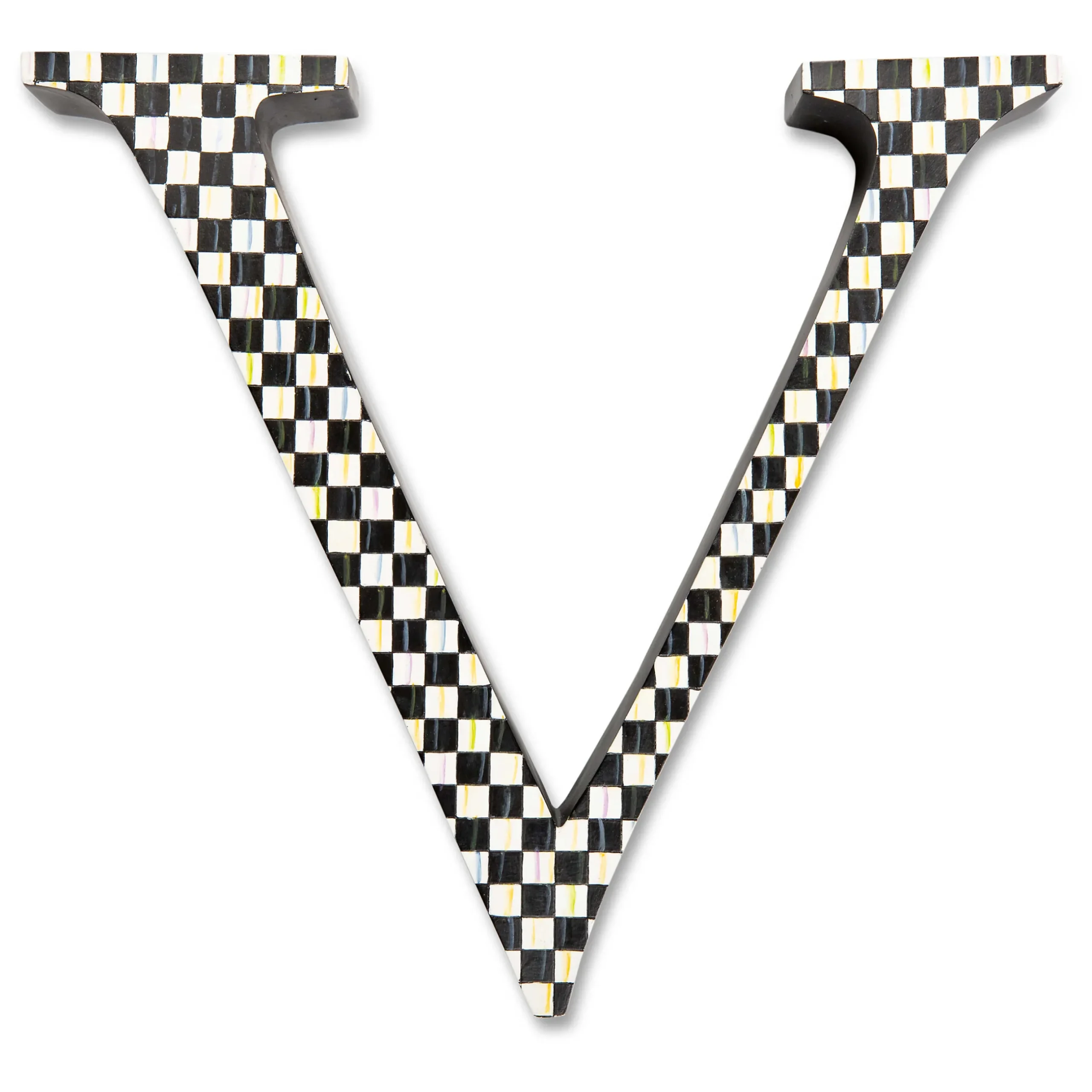 Room Accents|MacKenzie-Childs Courtly Check Letter - V