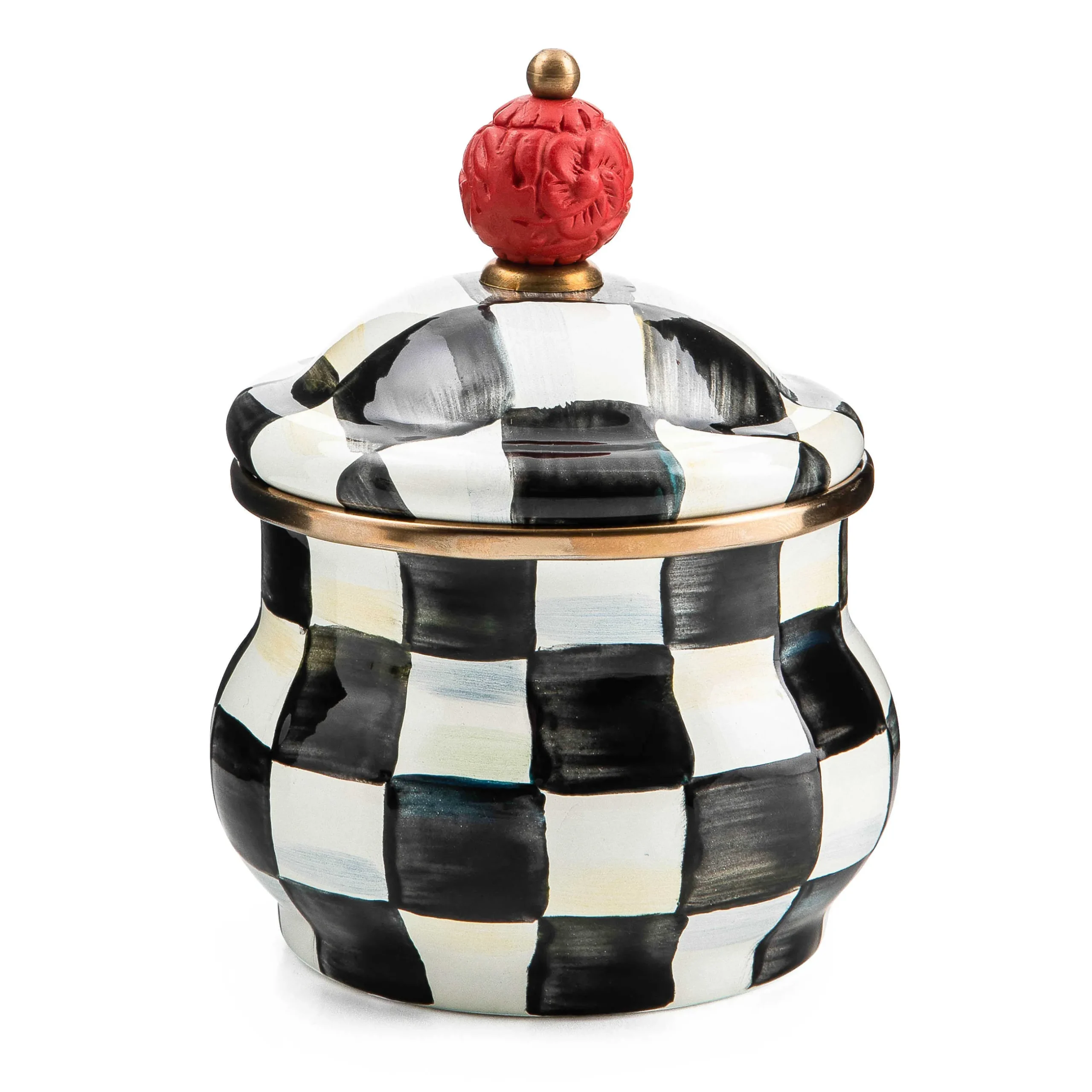 The Coffee Shop|Serveware|MacKenzie-Childs Courtly Check Lidded Sugar Bowl