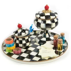The Coffee Shop|Serveware|MacKenzie-Childs Courtly Check Lidded Sugar Bowl