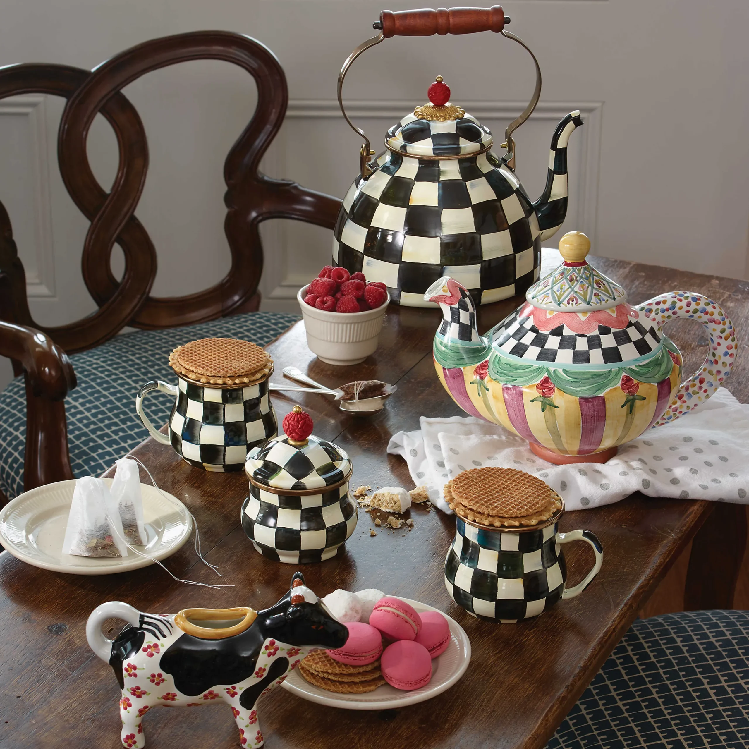 The Coffee Shop|Serveware|MacKenzie-Childs Courtly Check Lidded Sugar Bowl