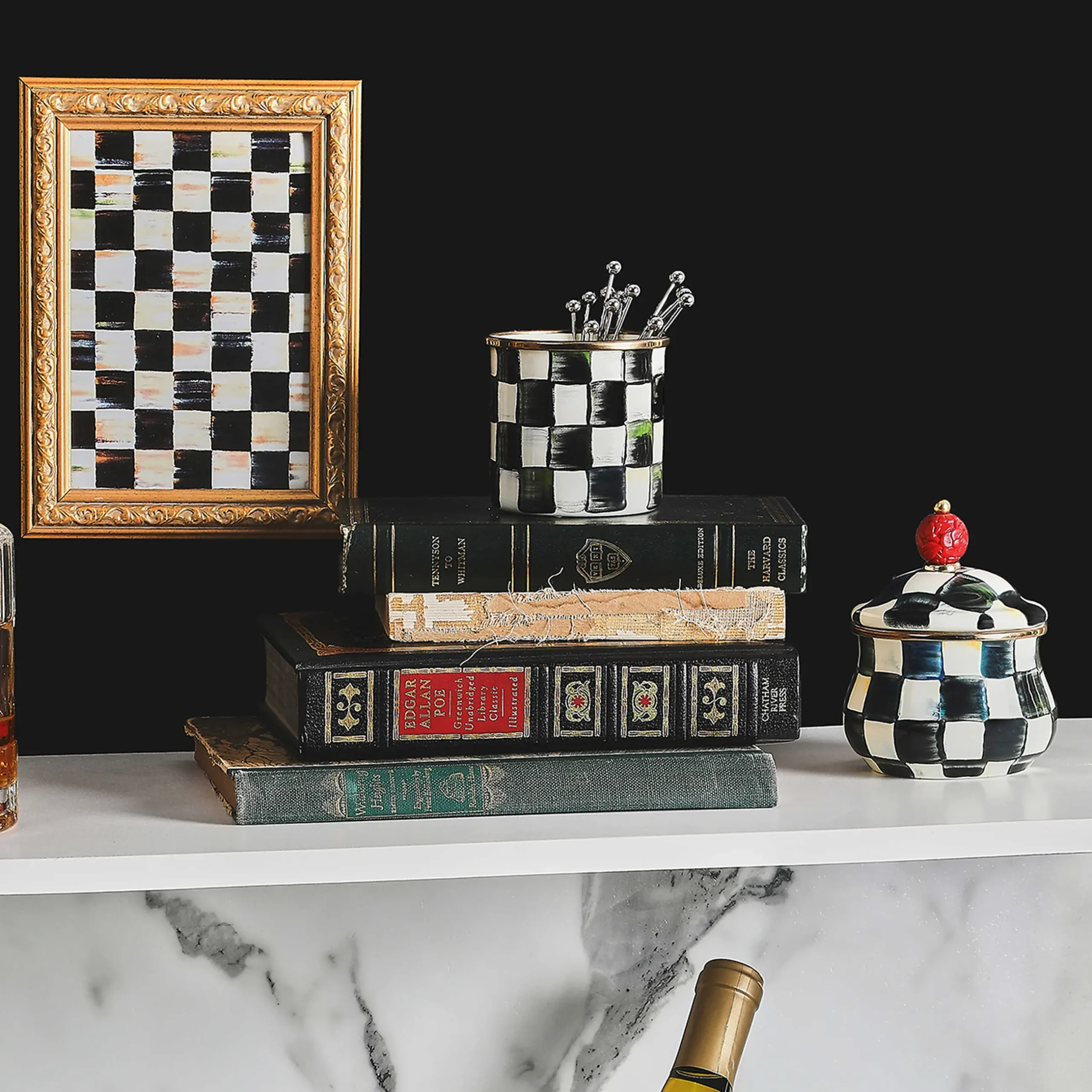 The Coffee Shop|Serveware|MacKenzie-Childs Courtly Check Lidded Sugar Bowl