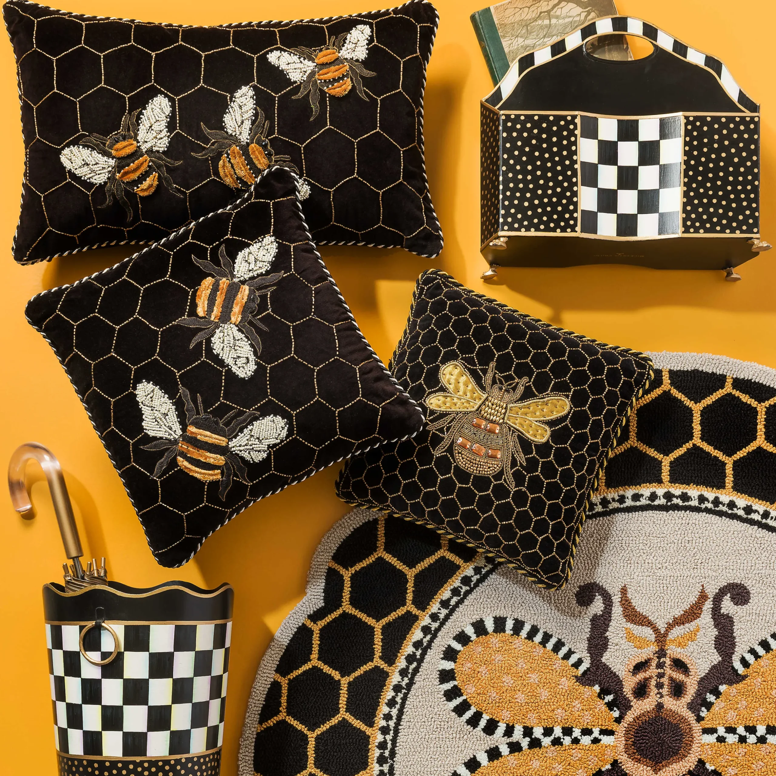 Room Accents|MacKenzie-Childs Courtly Check Magazine Holder