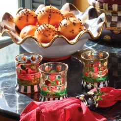 Serveware|MacKenzie-Childs Courtly Check Medium Ceramic Fluted Serving Bowl