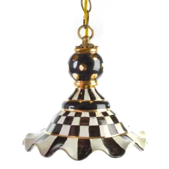 Lighting|MacKenzie-Childs Courtly Check Medium Ceramic Pendant Lamp