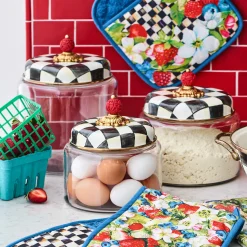 Room Accents|MacKenzie-Childs Courtly Check Medium Kitchen Canister