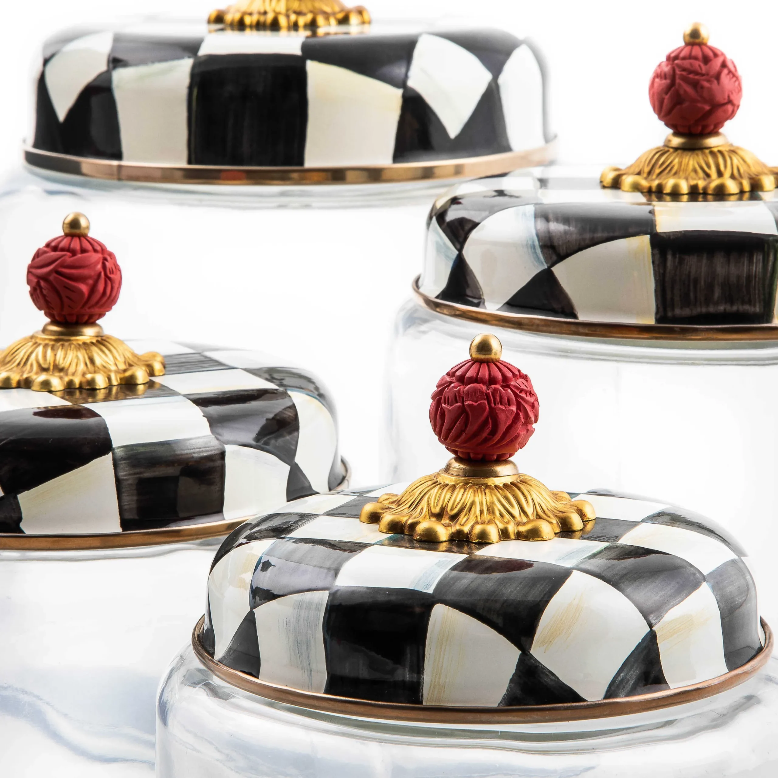 Room Accents|MacKenzie-Childs Courtly Check Medium Kitchen Canister