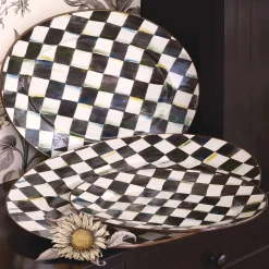 Bar Entertaining|Serveware|MacKenzie-Childs Courtly Check Medium Oval Platter