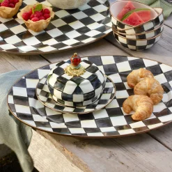 Bar Entertaining|Serveware|MacKenzie-Childs Courtly Check Medium Oval Platter