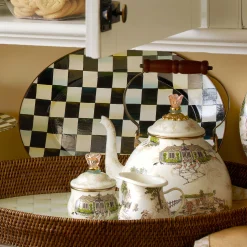 Bar Entertaining|Serveware|MacKenzie-Childs Courtly Check Medium Oval Platter