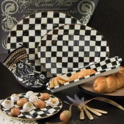 Bar Entertaining|Serveware|MacKenzie-Childs Courtly Check Medium Oval Platter