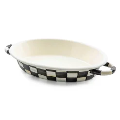 Fall Entertaining|Cookware & Bakeware|MacKenzie-Childs Courtly Check Medium Oval Gratin Dish