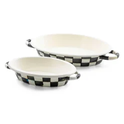 Fall Entertaining|Cookware & Bakeware|MacKenzie-Childs Courtly Check Medium Oval Gratin Dish