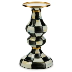 Candles & Fragrances|Table Accessories|MacKenzie-Childs Courtly Check Medium Pillar Candlestick