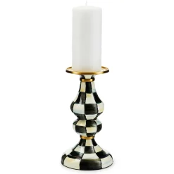 Candles & Fragrances|Table Accessories|MacKenzie-Childs Courtly Check Medium Pillar Candlestick