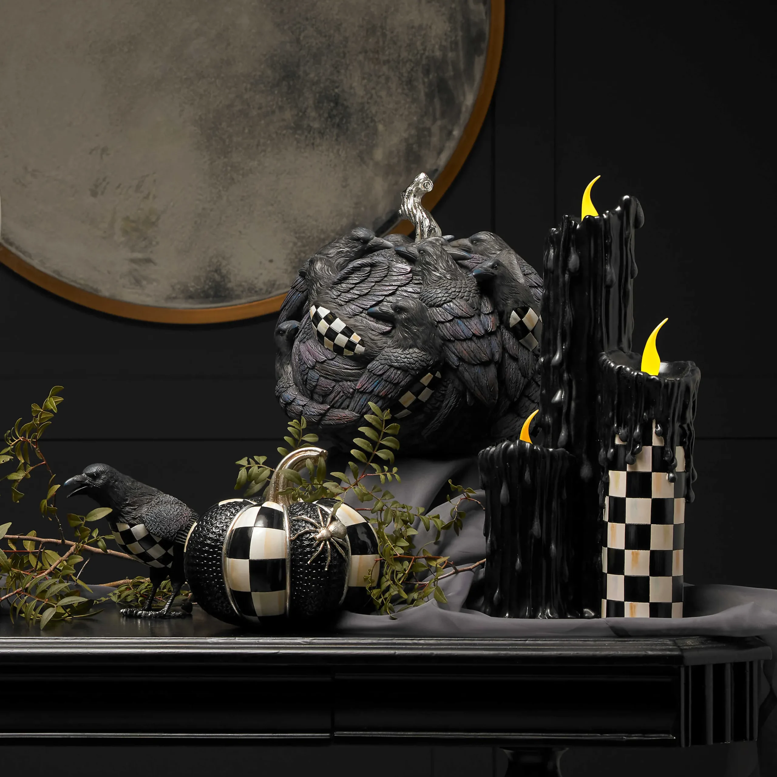 The Halloween Shop|Candles & Fragrances|MacKenzie-Childs Courtly Check Melting Candle Cluster