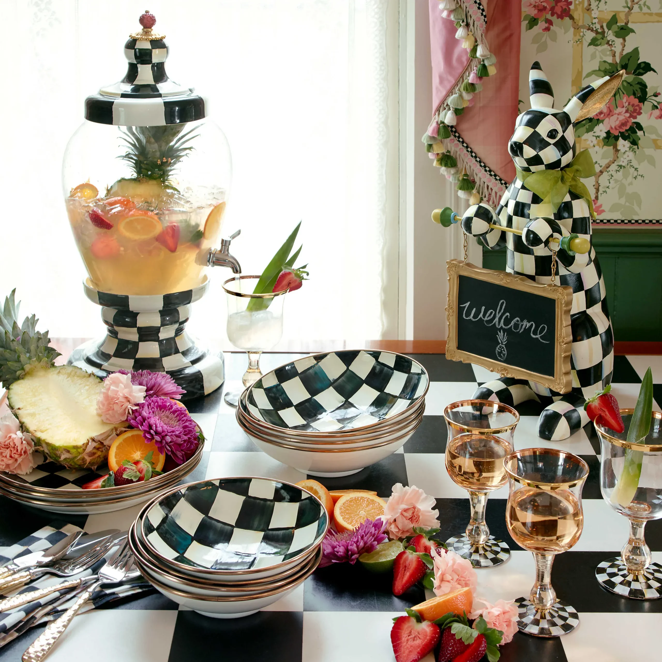 Easter|Spring|MacKenzie-Childs Courtly Check Menu Rabbit