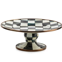 Serveware|MacKenzie-Childs Courtly Check Mini Pedestal Platter