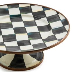 Serveware|MacKenzie-Childs Courtly Check Mini Pedestal Platter