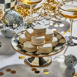 Serveware|MacKenzie-Childs Courtly Check Mini Pedestal Platter