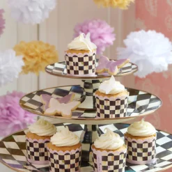 Serveware|MacKenzie-Childs Courtly Check Mini Pedestal Platter