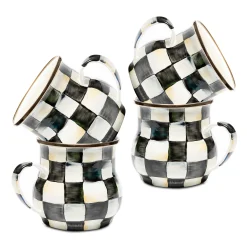 Kitchen & Dining Sets|The Coffee Shop|MacKenzie-Childs Courtly Check Mugs, Set of 4