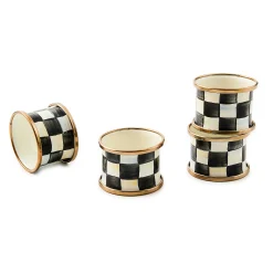 Table Accessories|Kitchen & Table Linens|MacKenzie-Childs Courtly Check Napkin Rings, Set of 4