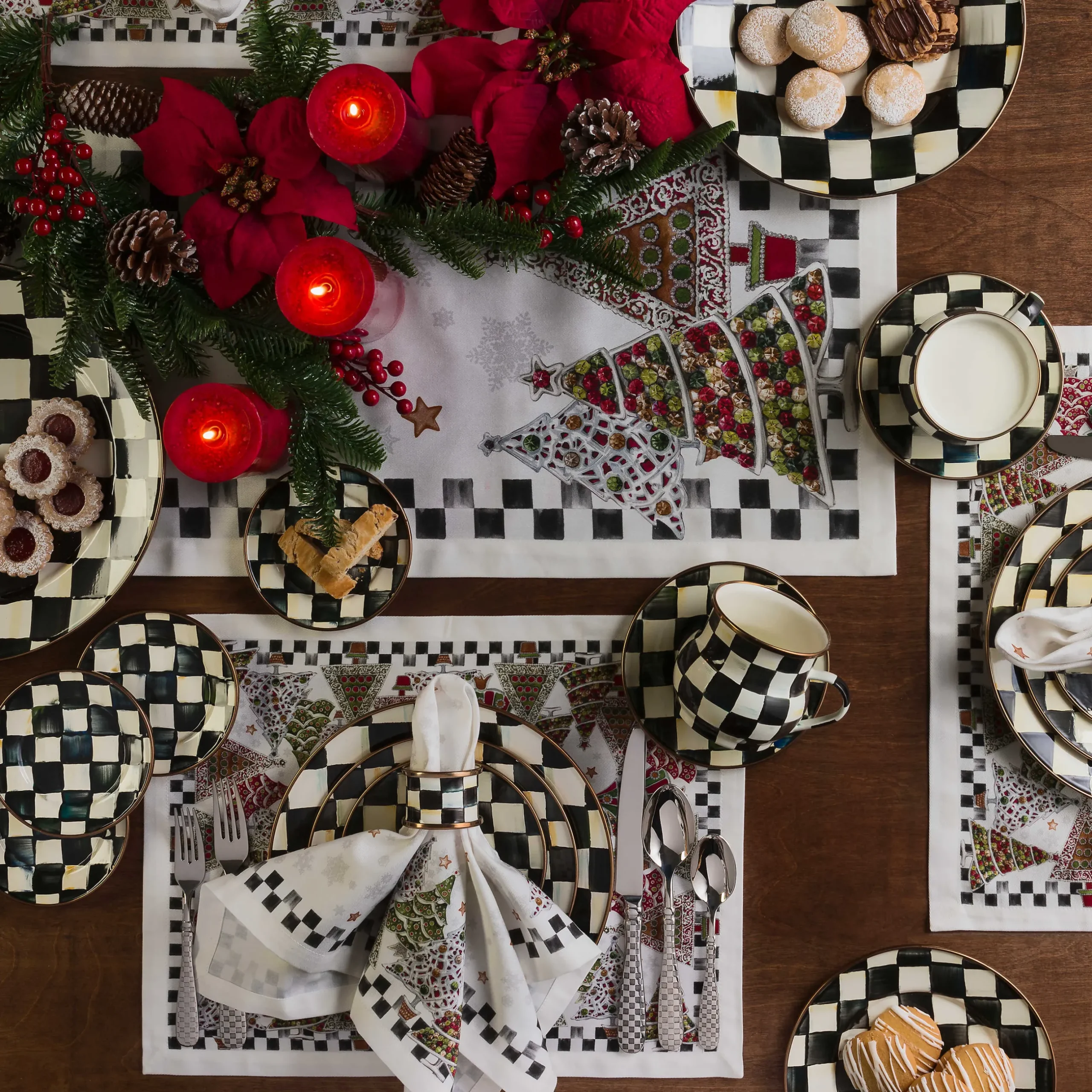 Table Accessories|Kitchen & Table Linens|MacKenzie-Childs Courtly Check Napkin Rings, Set of 4
